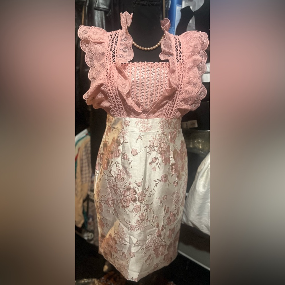 Pink Lace and Floral Dress